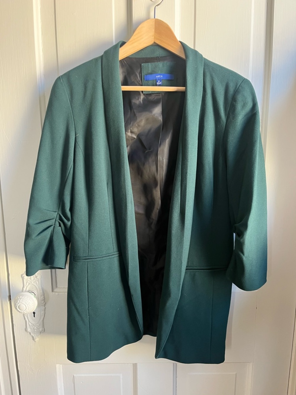 Apt. 9 Women's Dark Green Shawl Collar Blazer